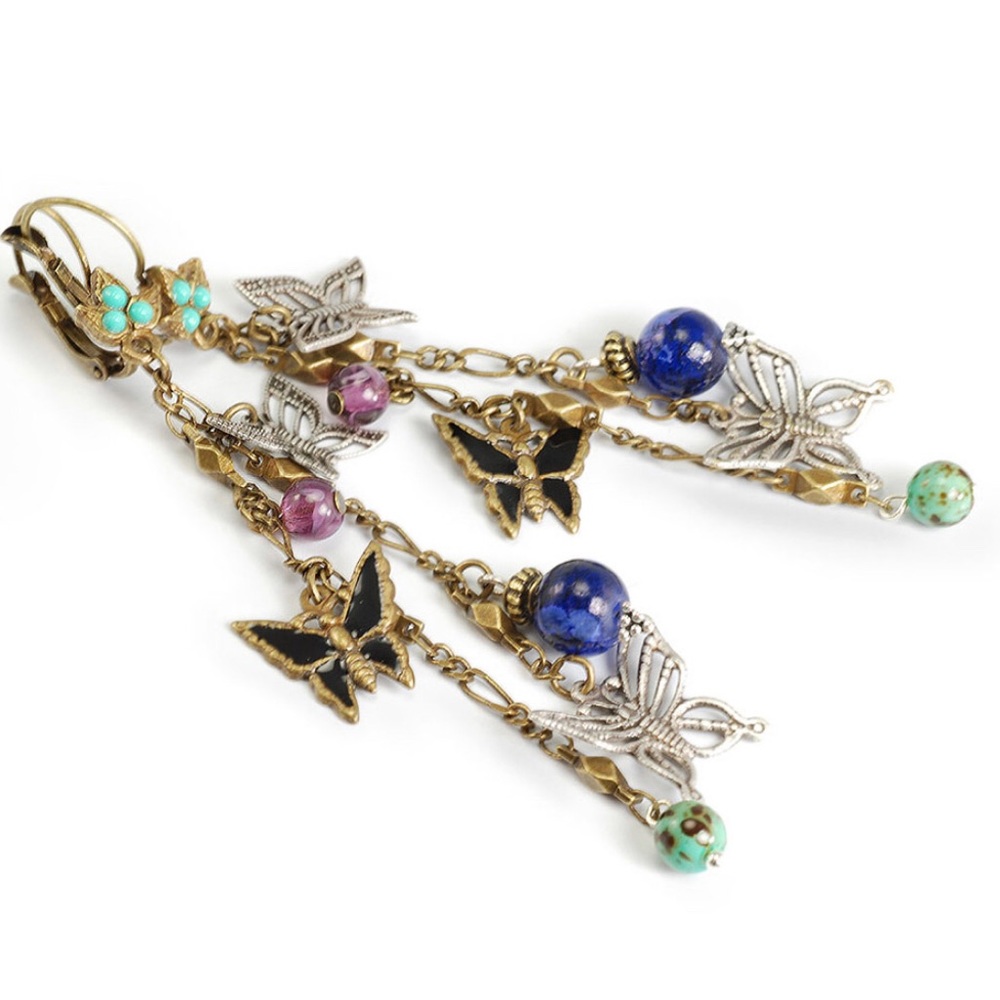 Multi-Chain Butterfly Dangle Earring-NWT-Boutique